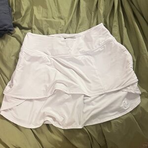 Women’s White Mini Skort - Athletic Tiered Skirt